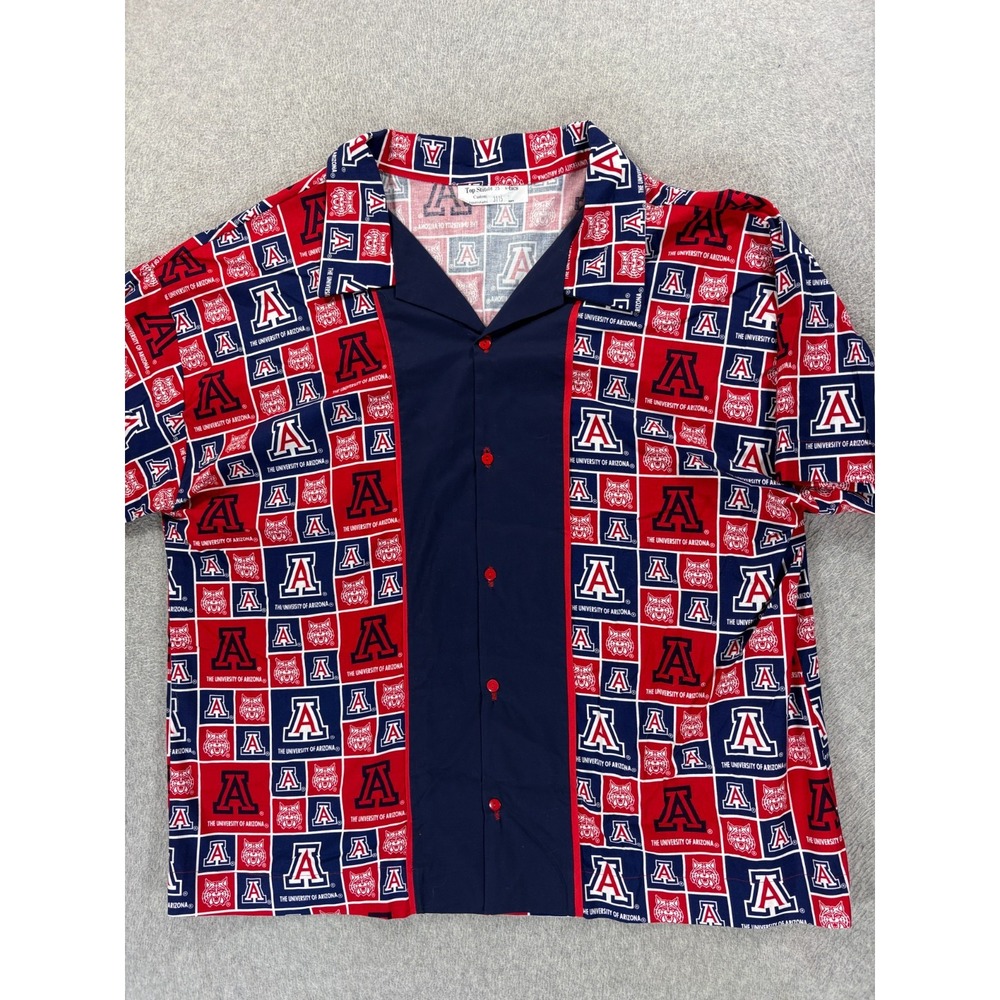 Arizona Wildcats Custom Campus Hawaiian S/S Shirt (Men's XL) Red/Blue